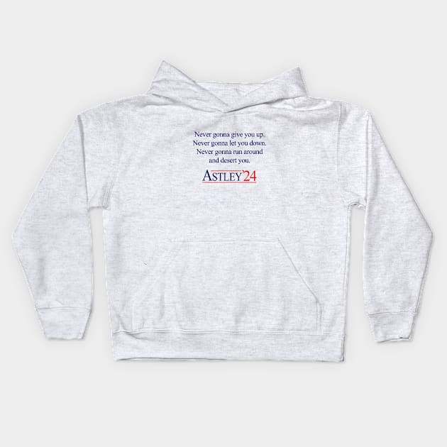 Rick Astley '24 - for President Kids Hoodie by BodinStreet